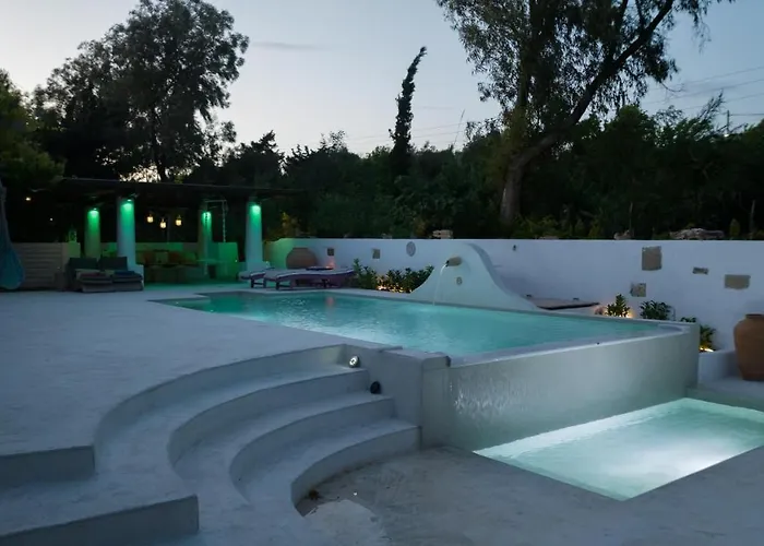 Villa Oliveyard Stone Built House- With Pool Non Chlorin Koskinou (Rhodes)